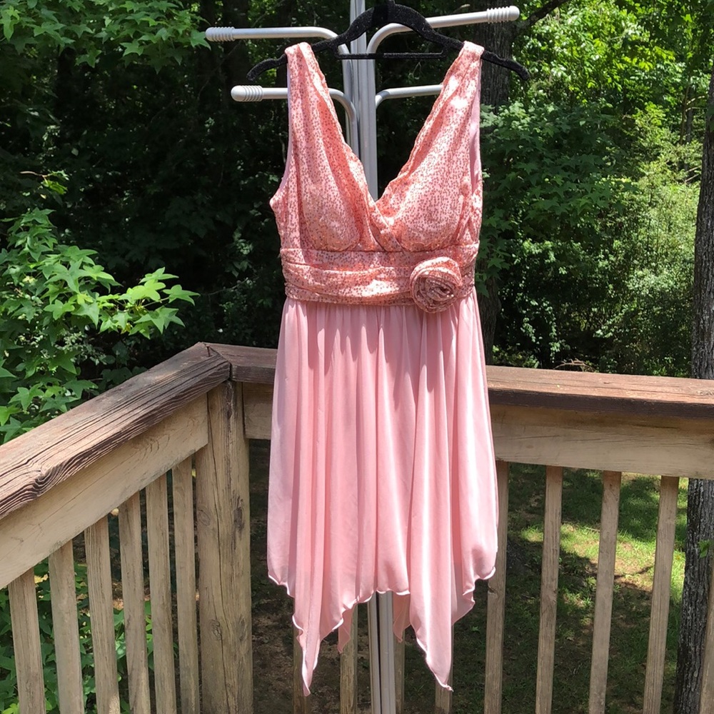 Blush pink sparkly dress